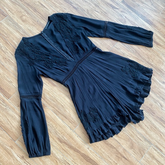 For Love & Lemons Lilou Floral Romper Black Size Small - Picture 2 of 3